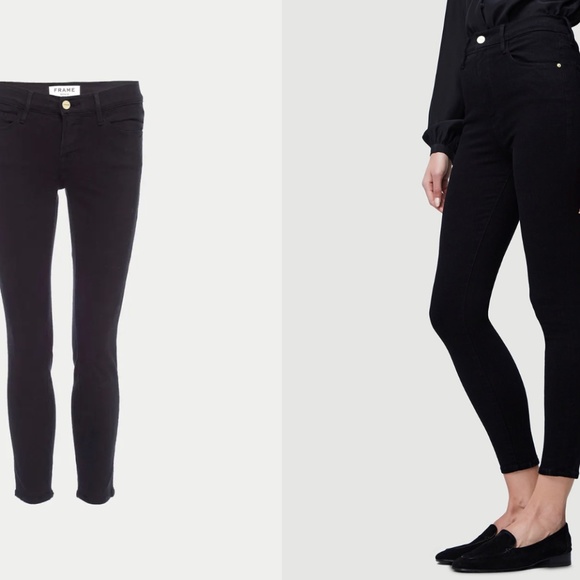 FRAME DENIM Le Color Crop in Film Noir, Size 25, Mid Rise, Skinny, Stret… - Picture 4 of 7